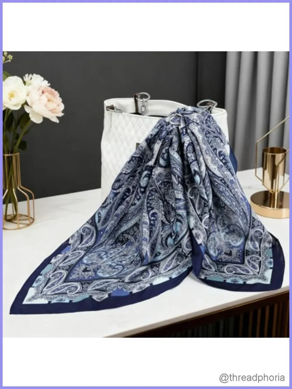 Satin Silk Hair Scarf 3 Pack 27.5 Inch Large Square Head Wrap Bandana